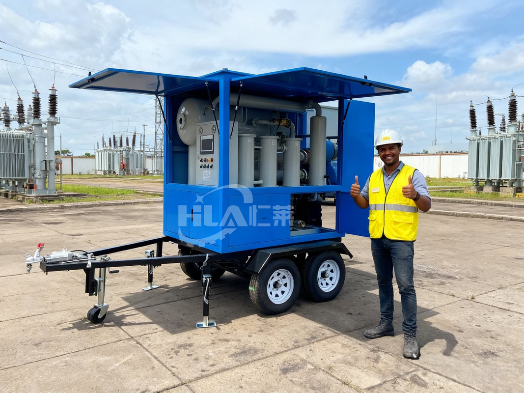 Operasi manual otomatis Pembersih minyak mobile dengan Partikel Filter ≥99,5% dan ≤1 Mikron Filter Precision